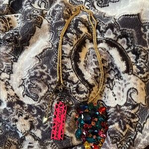 Betsey Johnson Gold Multicolor Pendant/Necklace